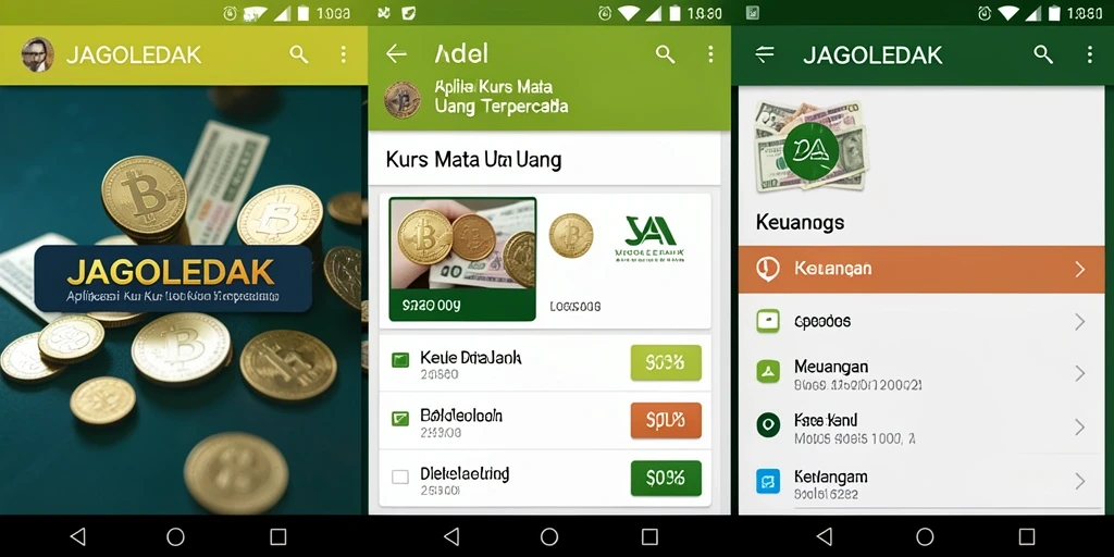 Antarmuka JAGOLEDAK menampilkan grafik dan nilai tukar mata uang secara jelas.