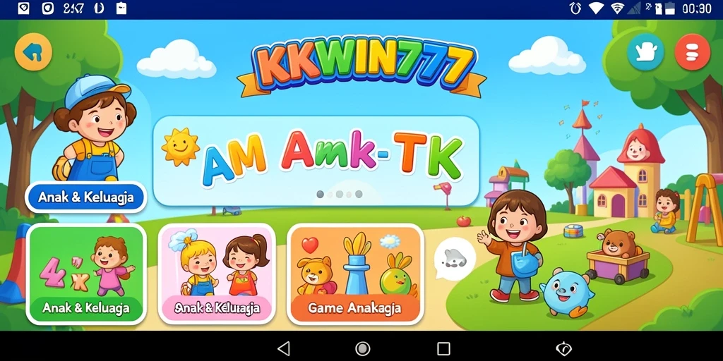Tampilan antarmuka <strong>KKWIN777</strong> yang menarik dan penuh warna.