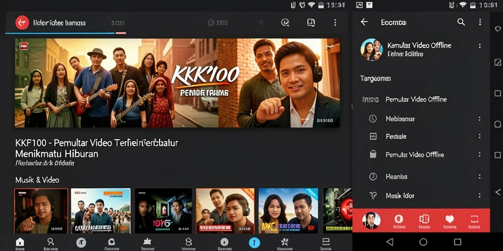 Screenshot tampilan antarmuka KPK100 dengan pemutar video yang jelas.