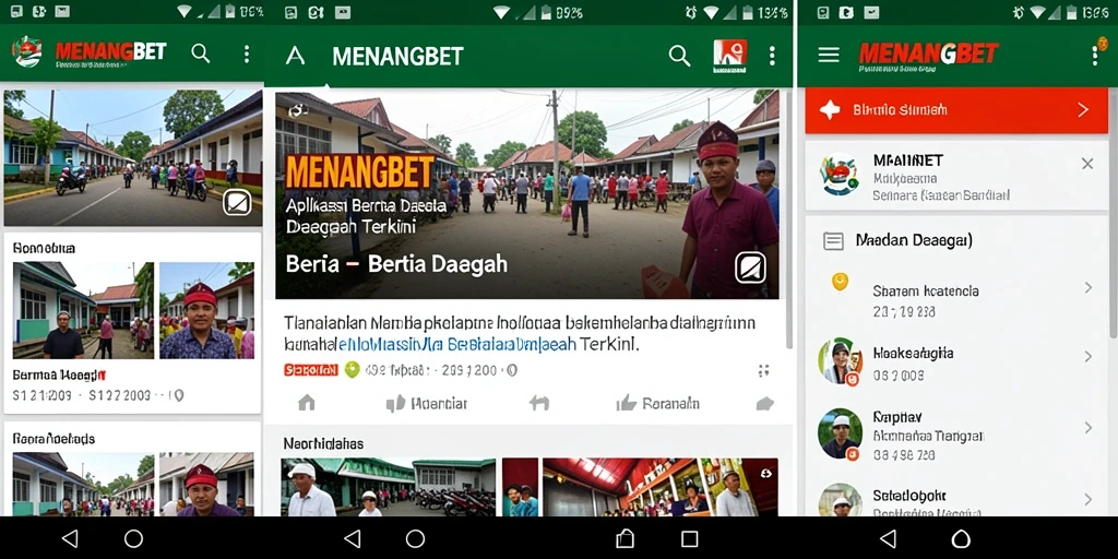 Tampilan antarmuka aplikasi Berita Daerah MENANGBET.