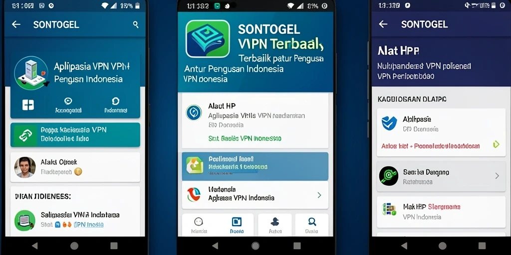 Screenshot antarmuka SONTOGEL menunjukkan kemudahan penggunaan aplikasi VPN.